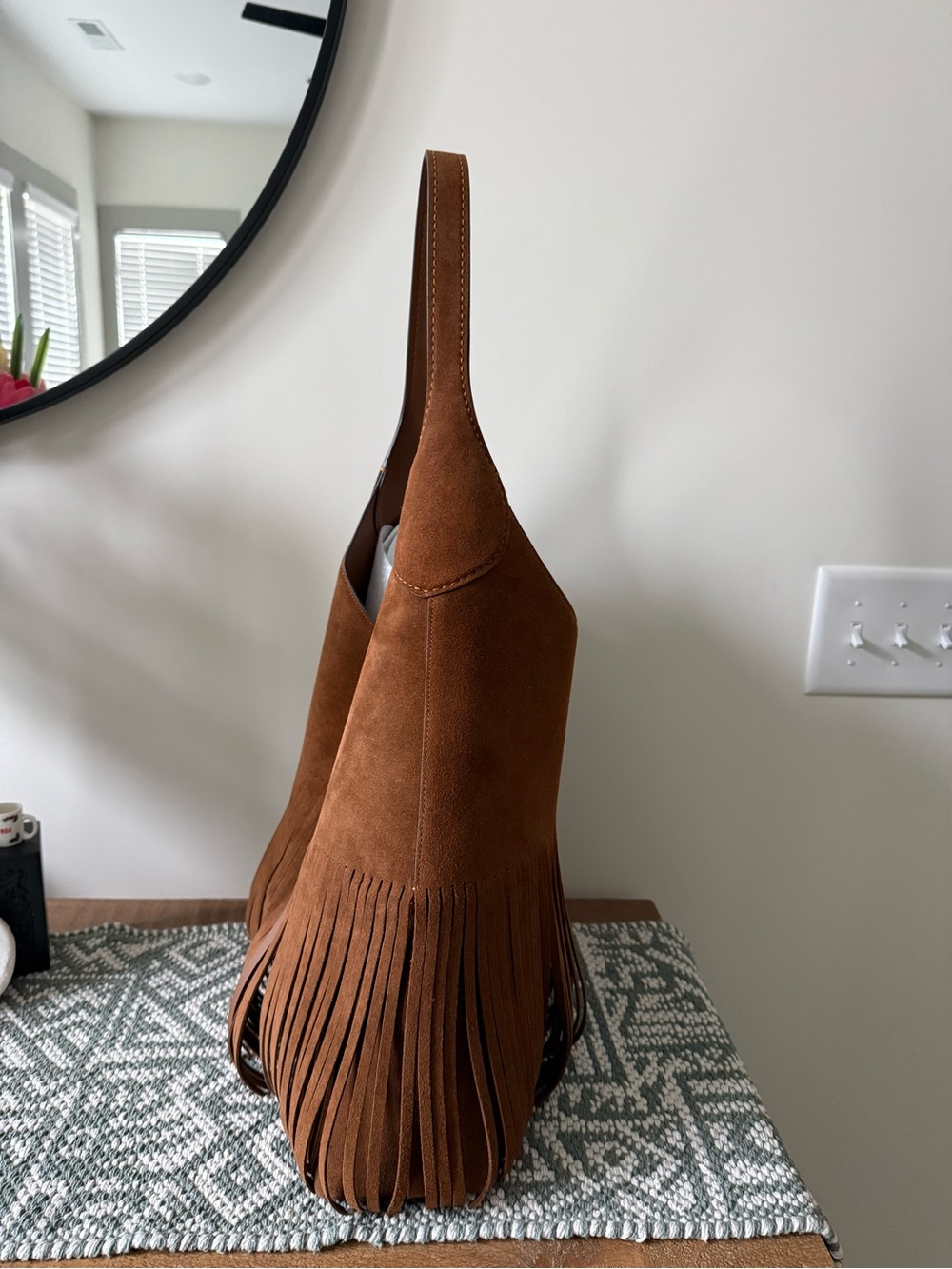 COACH Brooklyn 39 Warm Brown Suede Fringe Shoulder Hobo- NWOT - Picture 5 of 14